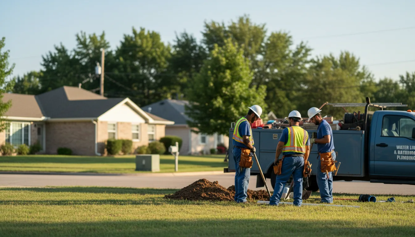 Residential water line and bathroom plumbing service in Mesopotamia, OH
